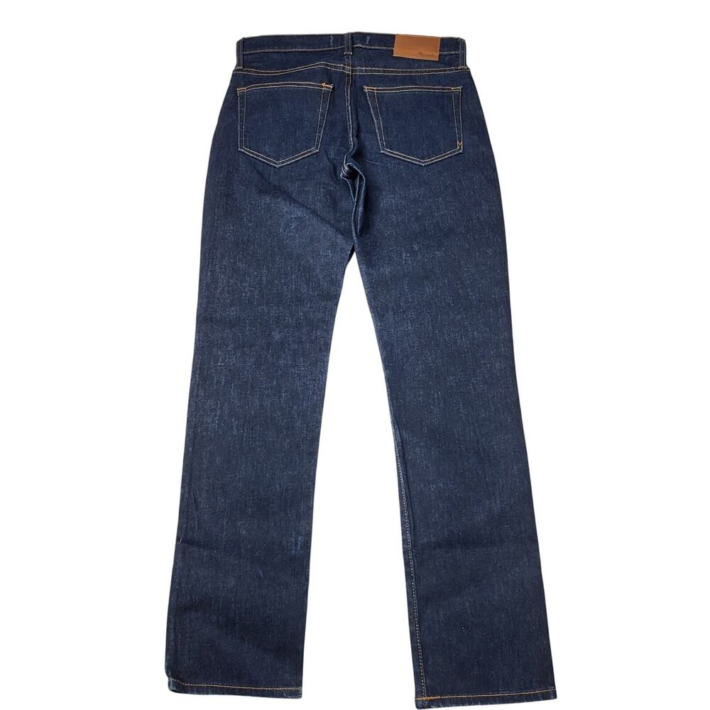 Madewell Mens Straight Jeans Dark Rinse Wash Relaxed Flex Denim Button Zip 28x30 - Picture 4 of 12